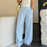 Hearujoy Summer Men's Casual Pants Vertical Stripe Double Waist Loose Male Trousers Straight Wide Leg Bottom Fashion 209C6372